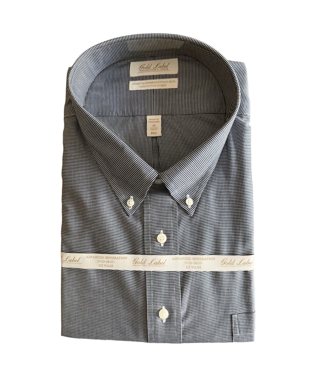 Roundtree & Yorke Shirt Big & Tall Men's 20 36/37 Dress Shirt Navy Blue NWT